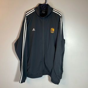 Gray adidas Golden State Warriors team warm up jacket. Made for NBA team.